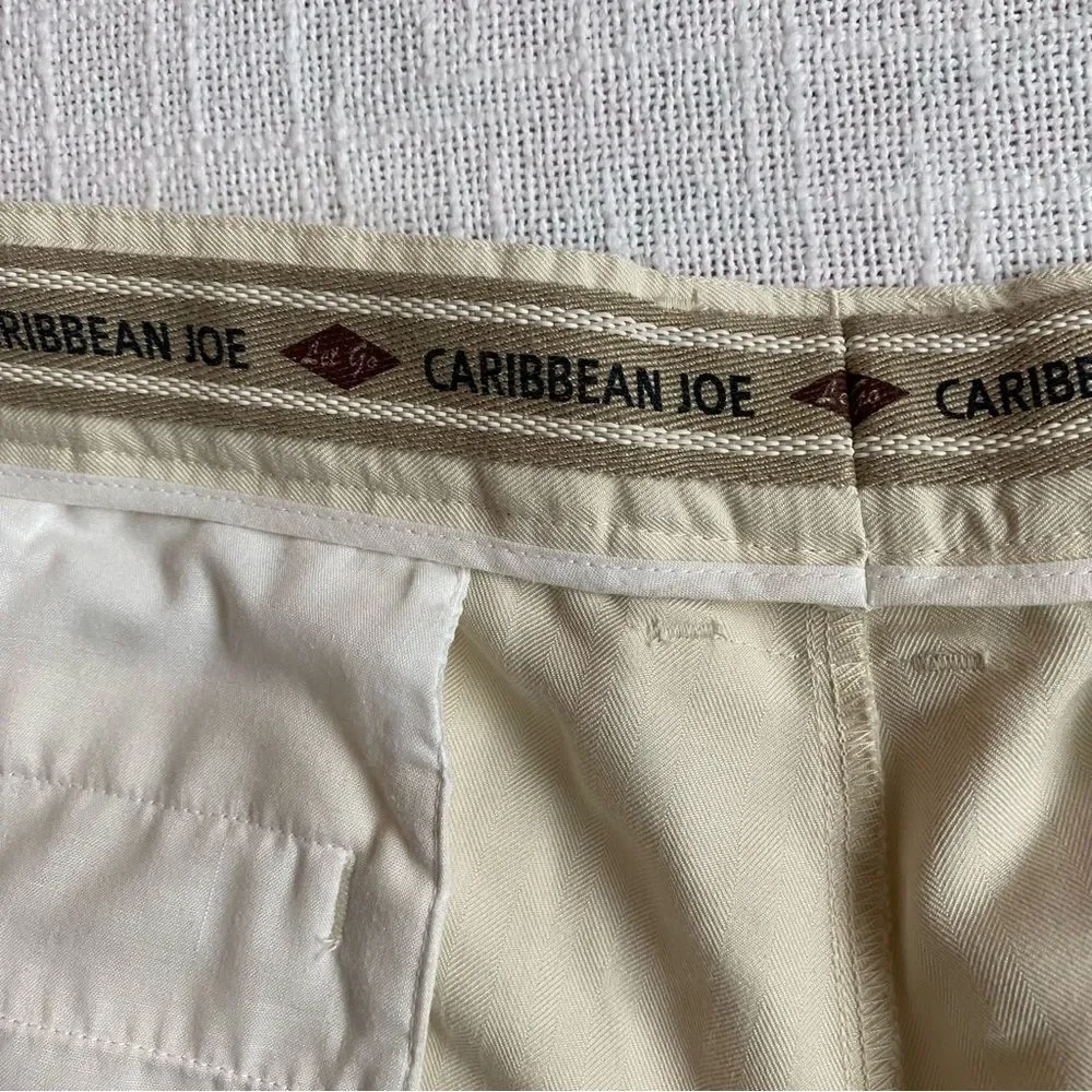 Caribbean Joe Cream Dressy Shorts Pleated Front